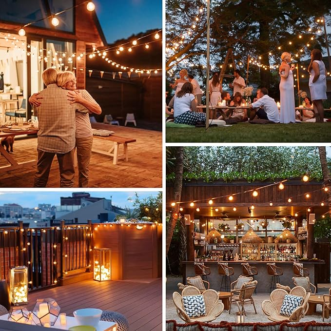 Bosceos 120FT Outdoor G40 LED Globe String Lights Dimmable Waterproof Shatterproof Light Strings with 60 Bulbs Connectable Commercial Hanging Lights for Christmas Patio House Backyard Balcony Party