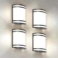 ASD LED Indoor Wall Mount Light Fixture - 8 Inch 15W Modern Interior Matte Black Dimmable Wall Sconce Light - ETL 3000K 4000K 5000K Adjustable - Hallway, Bedroom LED Wall Lights, 4 Pack