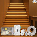 Intelligent Motion Triggered LED Stair Lighting Kit, 60 Inches Long Cuttable LED Strip Light for Indoor Stair Lights (Warm White 3000K, 10-15 Stairs)