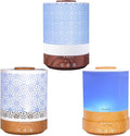 BlueHills Premium 2500 ML Set of 3 Extra Large Essential Oil Diffusers for Big Rooms High Mist Output Huge Capacity Adjustable Cool Mist Great Gift - Dark Wood design, Wood grain and Wood grain design