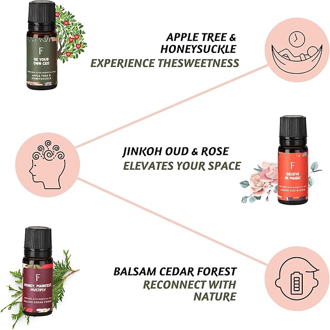 Folkulture Floral Essential Oils Set | 6 Fragrance Oils Set for Diffusers | Rose, Jasmine & Patchouli | You’re So Loved Aromatherapy Gift Set for Her | Relaxing Home Scents
