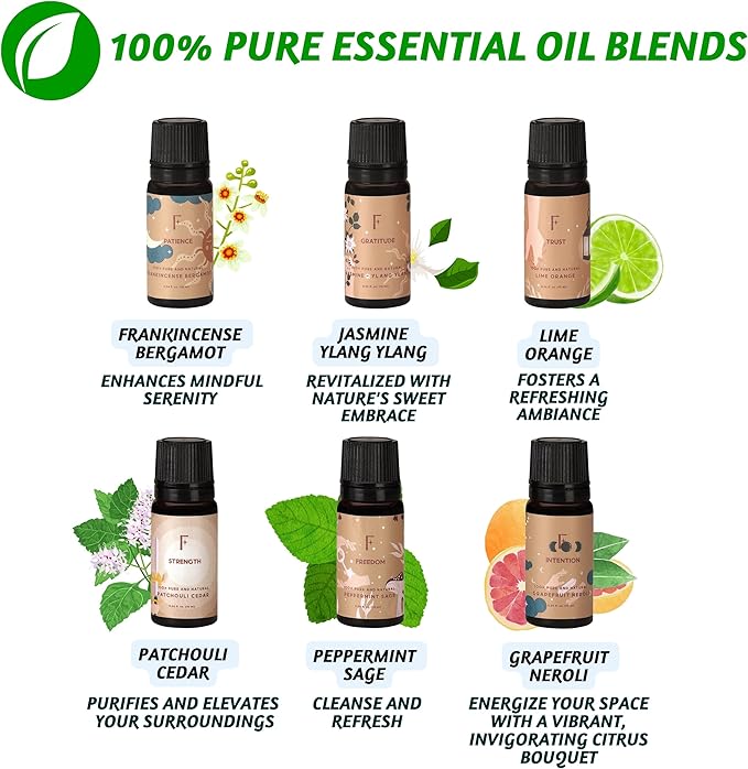 Folkulture Essential Oil Set for Diffuser | Set of 12 Essential Oils for Diffusers for Home | Diffuser Oil Scents | Lavender, Palo Santo, Frankincense |12 Days Advent Calendar 2025 for Women