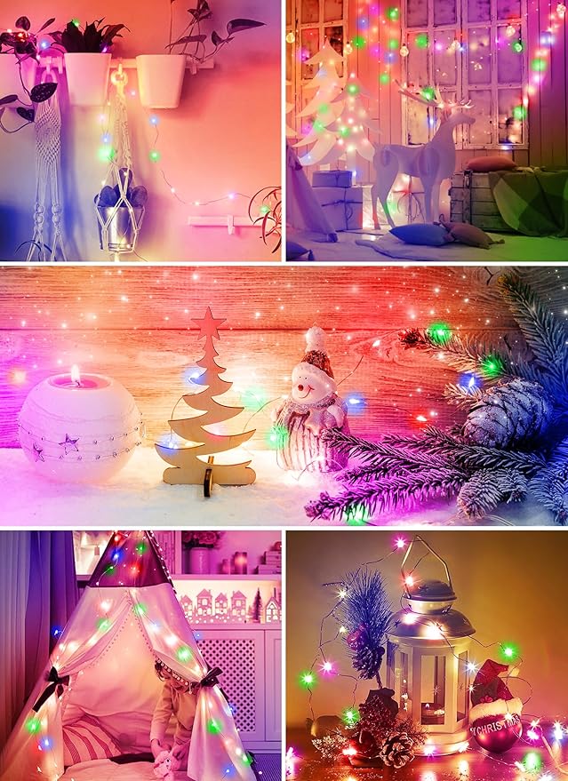 Fairy Lights Plug in, 66FT 200LEDs USB Twinkle Lights with Timer and Remote, Starry String Lights 8 Modes for Wreath Wedding Party Indoor Christmas Decoration, Multicolor