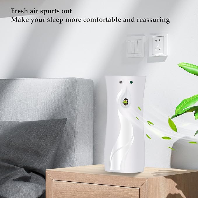 (2-Pack) Automatic Fragrance Dispenser | Automatic Air Freshener Spray Dispenser | Wall Mounted or Standing Aerosol Sprayer for Hotel Office Living Room Bathroom Commercial Place (White)