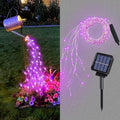 VOOKRY 10 Strands 200 LEDs Solar Fairy Lights Outdoor Waterproof, Solar Powered String Lights 8 Modes DIY Watering Can Lights for Party Wedding Patio Yard Garden Tree Decorations(Purple)