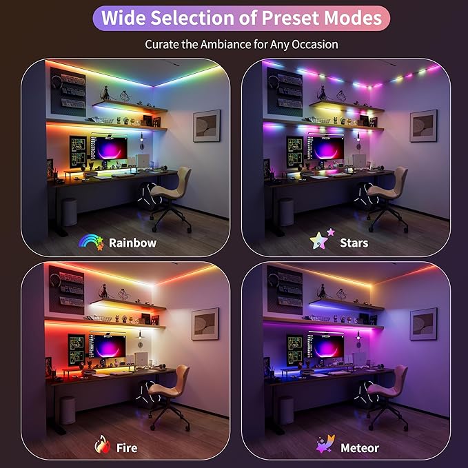 PAUTIX RGB Smart IC COB LED Strip Light,Addressable RGB COB LED Lights 16.4ft,UL-Listed 24V Color Flowing Chasing Effects Strip Lights Multicolor Flexible Color Changing Tape Light,for Bedroom,Party