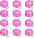 12 Pack Fairy Lights Battery Operated String Lights 7 Feet 20 Led Waterproof Christmas Lights Silver Wire Firefly Starry Moon Lights for Bedroom DIY Party Pink…