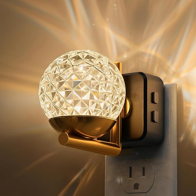 L LOHAS LED Night Lights Plug Into Wall,Dusk to Dawn Sensor,10-Color RGB Dimmable Night Light, 180°Rotating Plug in Night Light for Bathroom, Hallway, Bedroom, Stairway