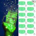 ZGWJ Fairy Lights Battery Operated, 12 Pack Green Twinkle String Lights 20 LED 7FT Mason Jar Lights Waterproof for Bedroom, Easter Decor, Halloween, Christmas, Party Indoor and Outdoor Decoration