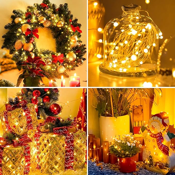 10 Pack Fairy Lights Battery Operated - 7ft 20 Led Twinkle Lights 3 Modes, Bulk Mini String Lights Waterproof for Mason Jars Vases Crafts Party Wedding Decoration Christmas -Warm White