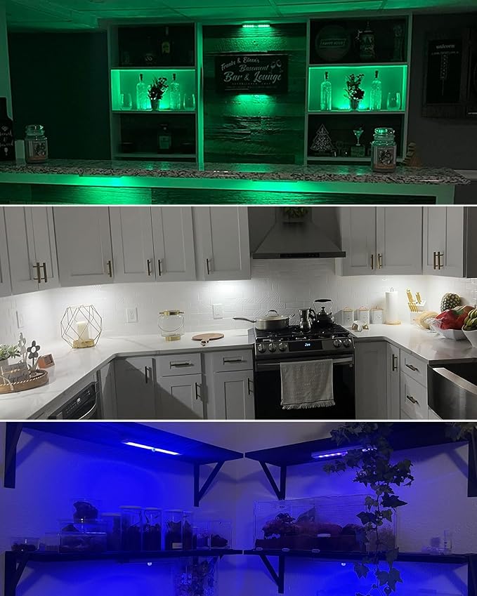 SZOKLED Under Cabinet Lights Wireless, 48-LED Under Cabinet Lighting Rechargeable, Closet Light with Timer & Dimmable, Under Counter Lights for Kitchen Shelf Pantry Desk (4 Packs)