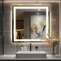 Antok 36"x 36" LED Bathroom Mirror with Lights, Anti-Fog, Dimmable, Lighted Vanity Mirror with Tempered Glass, Memory Function, 3 Light Modes, Safe Use, Horizontal, Vertical, Wall Mount