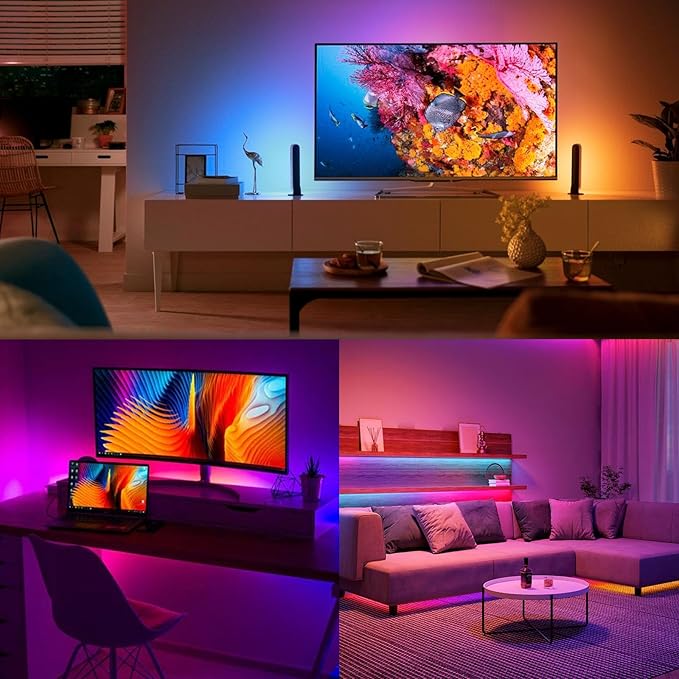 5V 16.4ft(5M) USB WS2811 RGB COB LED Strip Dream Color with Controller USB Powered High Density 420LEDs/M Flexible IP20 Not Waterproof LED Tape Lights for DIY Decoration Lighting