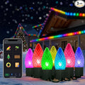 Smart C9 Christmas Lights Outdoor, 134 Feet 150 LED C9 String Lights App Control, 105 Light Modes, Waterproof Commercial Grade Connectable RGB Christmas Tree Lights for Indoor Outside Roofline Patio
