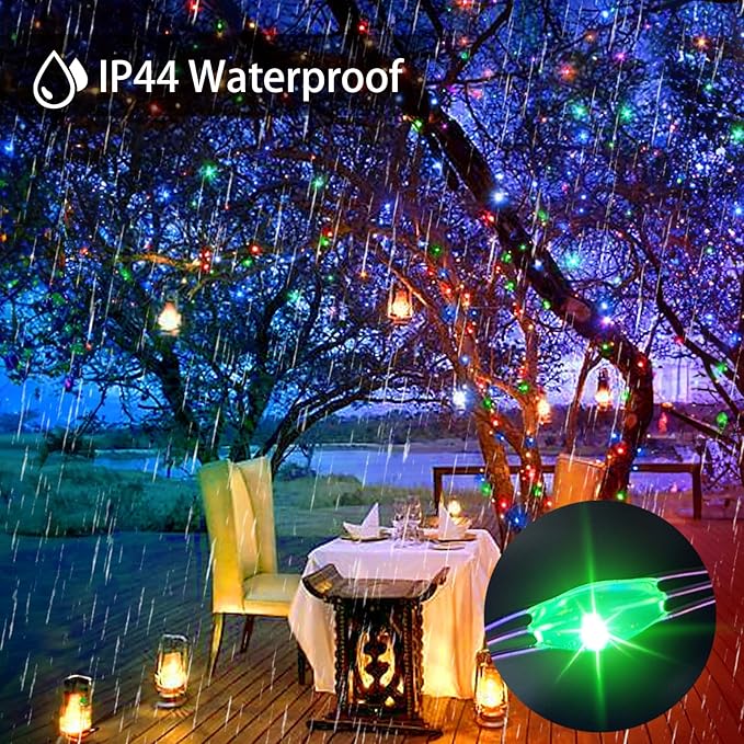 2 Pack Each 132 FT 400 LED Fairy Lights Plug In Christmas Lights Outdoor Decorations Waterproof String Lights with Timer 8 Modes Memory for Holiday Wedding Party Tree Wall Bedroom Garden-Multicolored