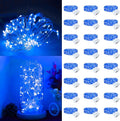 24Pack Fairy Lights Battery Operated, 7ft 20 LED 3 Modes Speed Twinkle Mini String Lights Waterproof Silver Wire Firefly Starry Lights for Mason Jars Wedding Party Christmas Decorations