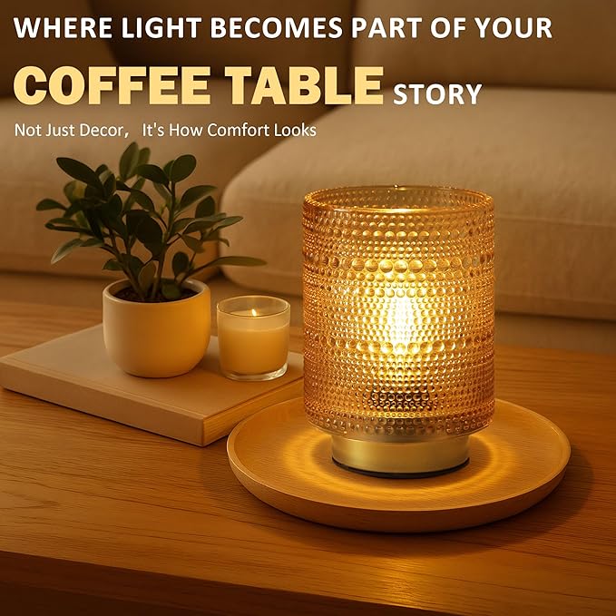 Battery Operated Decorative Lamp with Timer for Bedside/Bookshelf Decor,Cordless Small Accent Table Lamp with LED Warm Bulb for Nightstand/Entryway/Coffee Table/Office Cubicle/Dorm Room Decor(Gold)