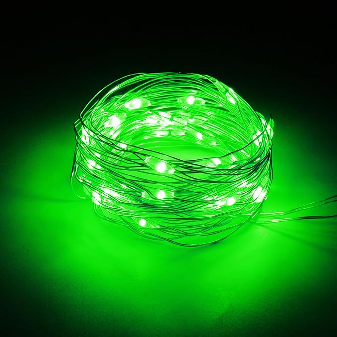WATERGLIDE 12 Pack St. Patricks Day Fairy Lights Battery Operated (Included), 7 ft 20 LED Mini String Lights, Waterproof Silver Wire Firefly Starry Light for DIY Christmas Mason Jars Decor, Green