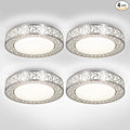 ASD 16 Inch LED Flush Mount Ceiling Light Fixture for Bedroom, 28W 1752LM 5CCT 2700K-5000K, Dimmable Lights, Dining, Living Room, Kitchen Lamps, Modern Home Lighting Fixtures, Nickel, ETL, 4 Pack