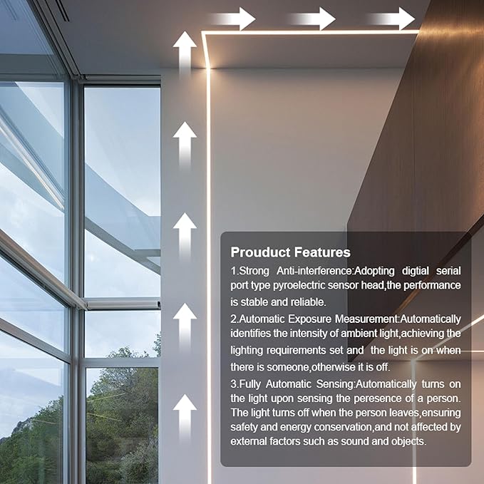 Motion Sensor LED Strip Lights - Chasing Effect Auto ON/Off for Stairs, Bedroom, Under Cabinet - 16.4ft Warm White, Easy Peel & Stick Install