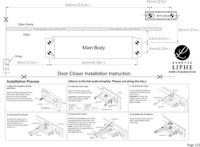 Automatic Door Closer - Hold Open Feature - Adjustable Hydraulic Heavy Duty Door Closer for Commercial and Residential Use - Quick and Easy Installation on Interior and Exterior Doors