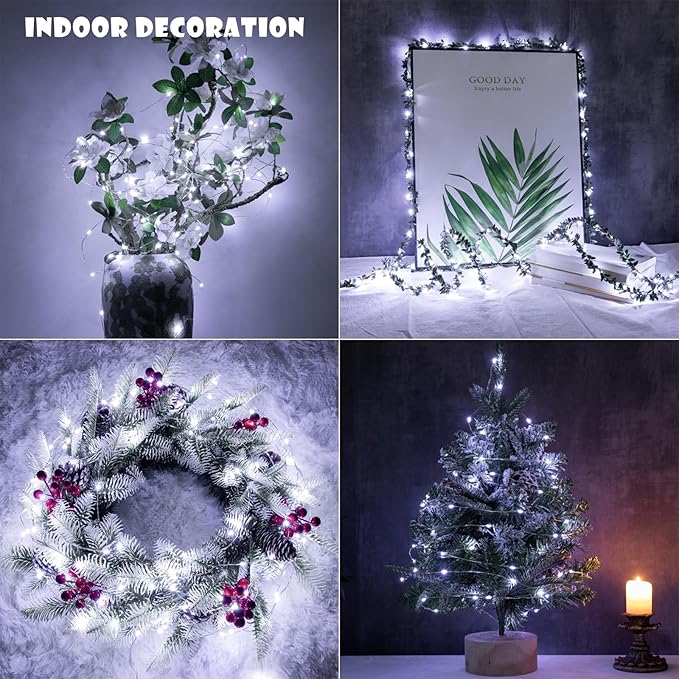 Fairy Lights Plug in,660FT 2000LEDs Waterproof Led String Lights,8 Modes Remote Twinkle Light for Outdoor Indoor Christmas Wedding Birthday Garden Party Decorations,Silver Wire,Cool White
