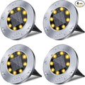 Solar Ground Lights, Waterproof Solar Garden Lights, Upgraded Outdoor Garden Waterproof Bright in-Ground Lights, Landscape Lights for Pathway,Yard,Deck,Lawn,Patio,Walkway (4 Pack Warm Light)