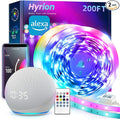 hyrion Smart LED Strip Lights 200ft WiFi, RGB Color Changing Lights Compatible with Alexa and Google Assistant, 16 Million Colors with App Control and Voice Control Led Lights for Bedroom, Room Decor