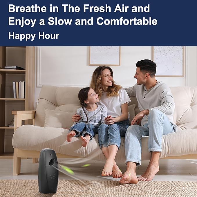 Automatic Wall Mount/Free Standing Air Freshener Dispenser Auto Fragrance Dispenser Programmable Aerosol Spray Perfume Dispenser for Hotel, Bathroom, Office, Commercial Place (Black)
