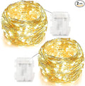 Twinkle Star 33ft LED Fairy Lights - Warm White, Battery Operated, 2 Pack