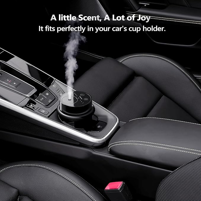 Airversa Waterless Essential Oil Diffuser Starter Kit with 2x20mL Hotel Scent Fragrance Oil for Home Car Room Office, Battery Operated Mini Scent Air Machine Portable Diffuser, AN8Kit-C Black