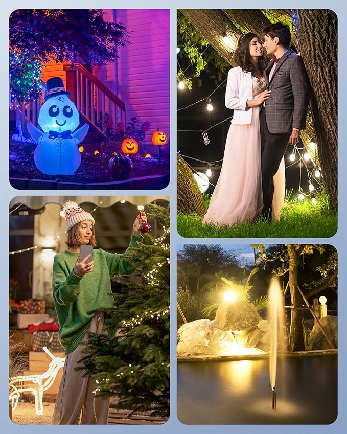 DEWENWILS Outdoor Timer Outlet Waterproof with 11 Modes, Outdoor Light Timer, 100FT Remote Control, for Outdoor Lights, Pump, Sprinkler, Fountain