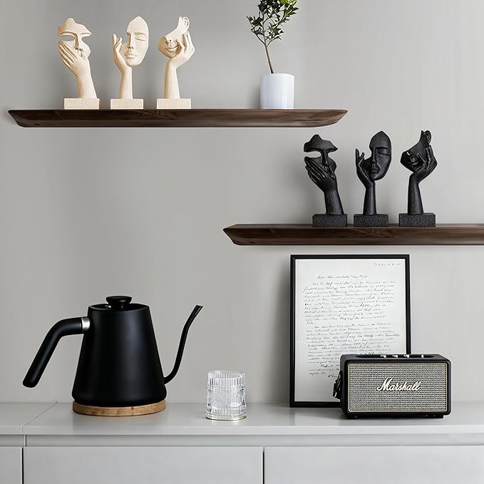 Aris & Juno 3 Pcs Thinker Statue Set - Abstract Sculpture Home Decor for Living Room, Office Desktop, and Room Decor - Adorable Resin Figurines for Shelves, Coffee Tables and TV Stand, Gift for Women
