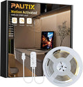 PAUTIX COB LED Strip Lights,Dotles LED Lights with Motion Sensor,5V USB LED Strip Light 4000K Natural White,Super Bright Dimmable Motion Activated LED Tape Light for Bedroom,Cabinets,Kitchen,Stairs
