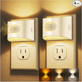 DORESshop LED Night Light[4 Pack], Night Lights Plug into Wall, 3 Color Temperatures Plug in Night Light with Motion Sensor, Dusk to Dawn Sensor, Nightlights for Adults, Bedroom, 3CCT, White Cover