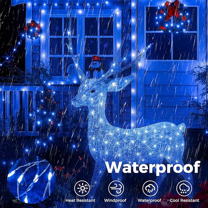 btfarm Fairy Lights Plug in with Remote, 33FT 100 LED Outdoor Twinkle Lights Waterproof with Timer, 8 Modes Indoor String Lights for Bedroom Patio Garden Wedding Christmas Decoration, Blue