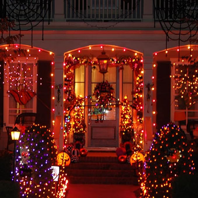 Dazzle Bright Halloween Fairy String Lights, 20 FT 60 LED Copper Wire Battery Operated Waterproof Lights, Halloween Decorations for Indoor Home Outdoor Garden Patio Yard Party Decor (Orange)