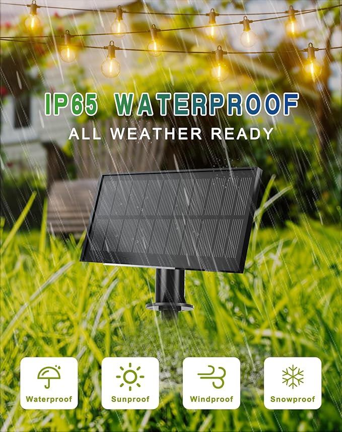 Solar String Lights Outdoor Waterproof 200FT with USB Port and 100 Shatterproof G40 Bulbs(3 Spare), LED Solar Powered Patio Lights for Outside, Porch, Backyard, Gazebo, Garden(Warm White)