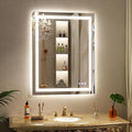 40"x 32" LED Bathroom Mirror with Lights – Backlit & Front Lit Lighted Vanity Mirror for Wall with Dimmable Lights 3 Colors – Adjustable Brightness, Anti-Fog, Shatterproof Tempered Glass