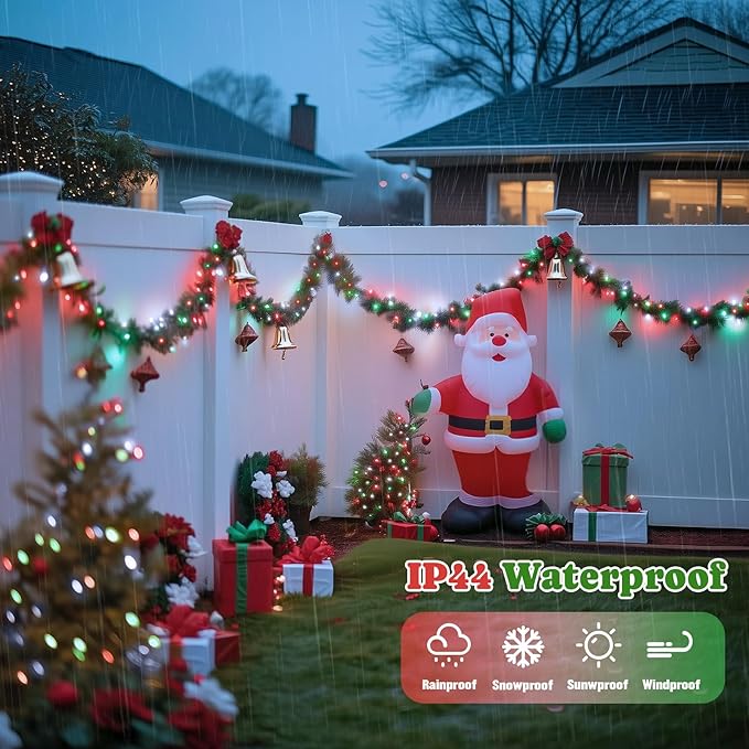 JMEXSUSS 200 LED Red White Green Fairy Lights Plug in, 8 Modes Christmas Fairy Lights Indoor Outdoor with Wheel, 66 ft Remote Control Twinkle Lights for Christmas