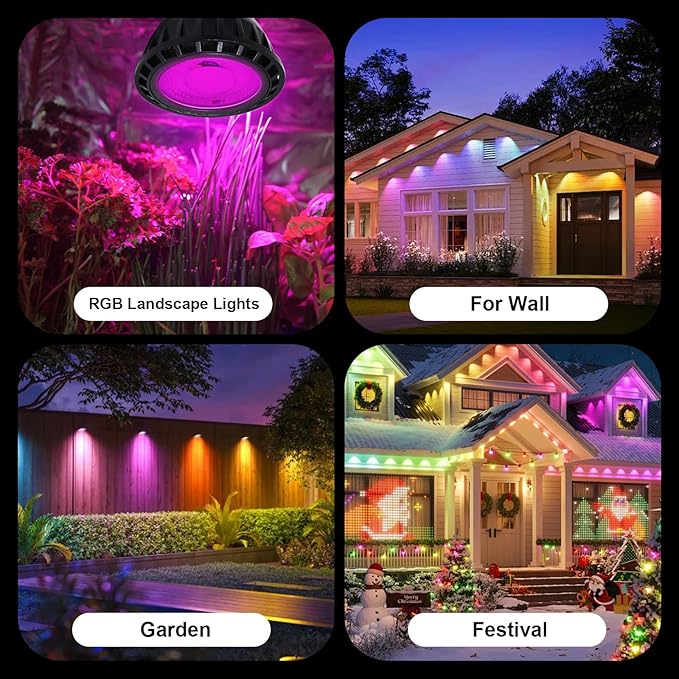 MR16 LED Bulb Dimmable Color Changing 12 V, RGBCW Bluetooth Light Bulb 6W Smart GU5.3 LED Bulb, Lights Dance to The Beat for Outdoor Landscape, Hotel, Living Room, Bedroom, Office, 1Pack