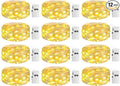12 Pack Fairy Lights with Timer Battery Operated, 3 Modes 7ft Mini Twinkle Lights Waterproof, 20 LED Bulk String Light for Mason Jars Christmas Decoration Wedding Table Centerpieces,Warm White
