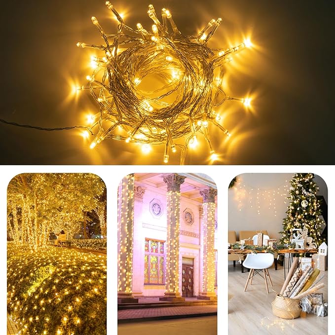 LED Fairy String Lights, 10M/32.8ft Decorative LED Firefly String Lights Garden Home Party Wedding Festival Decorations Crafting Battery Operated Lights, Warm White Includes Controller