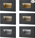FTL Stair Lights Indoor LED Outdoor Step Lights 12V, Low Voltage 3000K/4000K/5000K Color Changing Deck Stair Light 3.5W 150LM Stairway Lighting, Waterproof Deck Step Lights Black Aluminum, 6 Pack