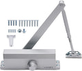 SOPHIA Commercial Door Closer Grade 2, Automatic Door Closer DK700, Hydraulic Auto for Home & Light Commercial Property (Size 3), ADA & UL, Silver Aluminum