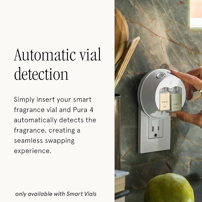 Pura Smart Home Fragrance Device Starter Set - Pura 4 - Scent Diffuser for Home - Includes Fragrance Aroma Diffuser - Square Box, Orange Blossom and Lemon Verbena Scent Refills