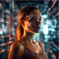 PRINTURA Futuristic AI Woman Wall Art Poster Digital Interface Modern Home Decor, 5 x 7 or 8 x 10 Inch Unframed Poster for Home, Office, Living Room, Bedroom Decor Made in U.S.A (5" x 7")