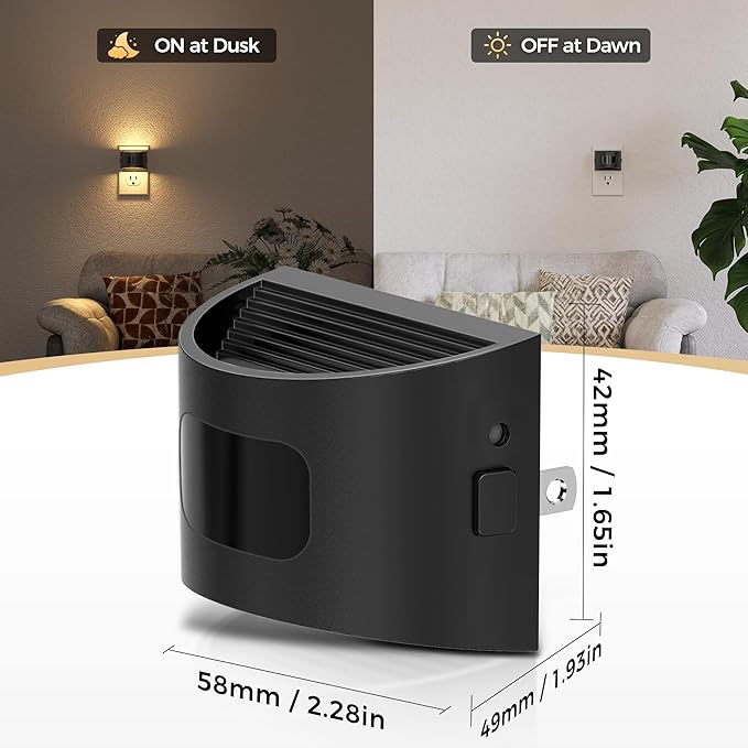 DORESshop LED Night Light[2 Pack], Night Lights Plug into Wall, 3 Color Temperatures Plug in Night Light with Motion Sensor, Dusk to Dawn Sensor, Nightlights for Adults, Bedroom, 3CCT