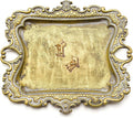 Small Antique Tray Jewelry Ring Dish, French Decor Gold Vintage Trinket Jewelry Holder, Antique Home Decor Display Trays Gifts for Women, Wedding, Birthday, Mother's Day Gifts for Women