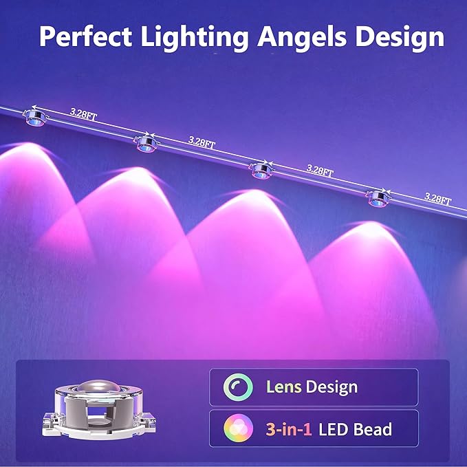 50FT Permanent Outdoor String Lights, RGB Multicolor LED Eaves Lights with APP & Remote, IP67 Waterproof Indoor Outdoor Christmas Halloween Party Garden Decor